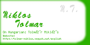 miklos tolmar business card